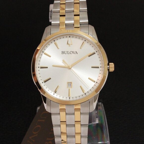 Bulova Men's Sutton Watch Two Tone Silver Dial 40mm - Picture 6 of 12